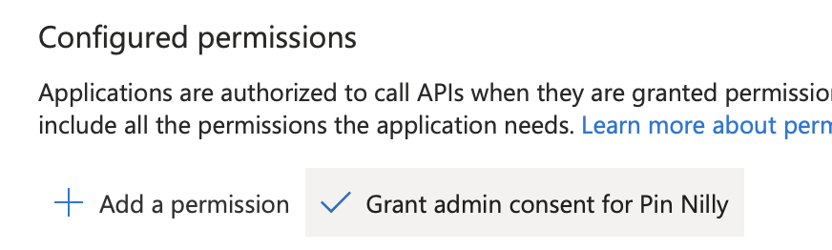 API permissions not granted — grant admin consent