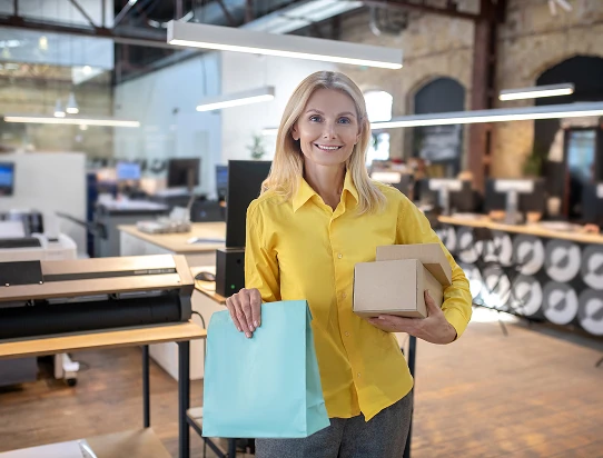 Retail team member at work