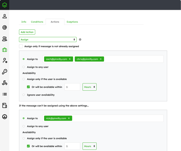 Auto-assigning emails in Emailgistics